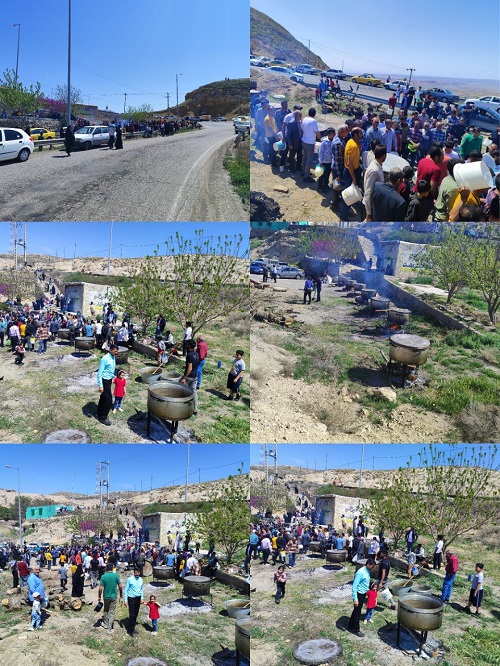 پذیرایی وتوزیع آش نذری به مناسب روز عیدسعید فطردر محل زیارتگاه هجده پیرتوسط شهروندان شهرمزداونداز مهیمانان وگردشگران