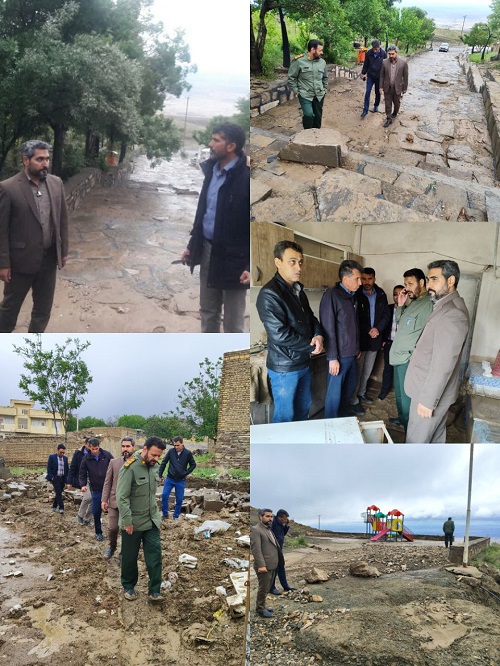 بازدید فرمانده سپاه،معاون فرماندار و بخشدار از مزداوند پس از سیل