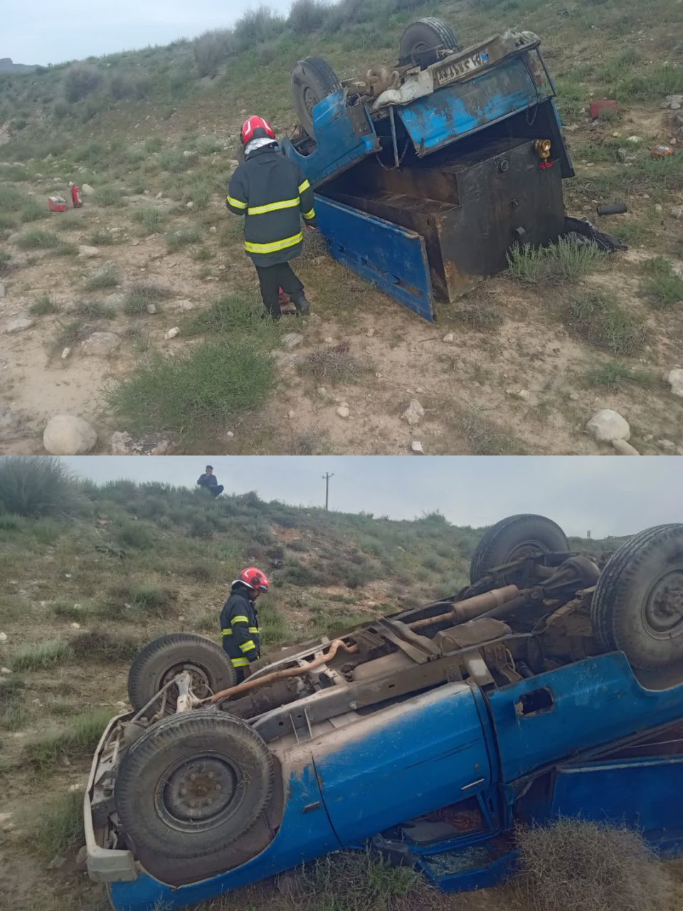 حادثه‌ی واژگونی خودروی وانت نیسان