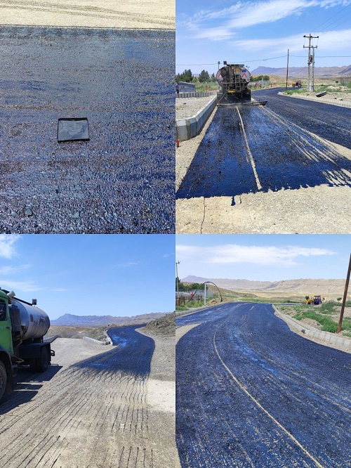 قیرپاشی معابرخاکی شهر مزداوند توسط مدیریت شهری