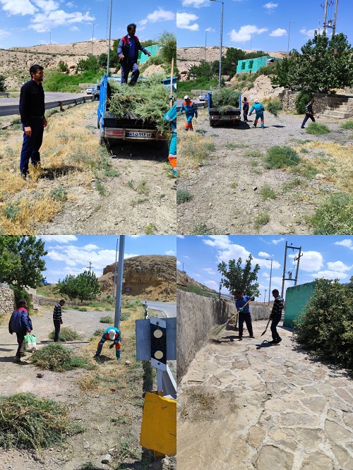 پاک‌ سازی مسیر هیئت سینه‌ زنی مذهبی شهر مزداوند