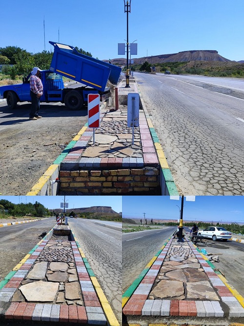 زیباسازی ادامه آیلند بلوار امام رضا (ع)شهر مزداوند