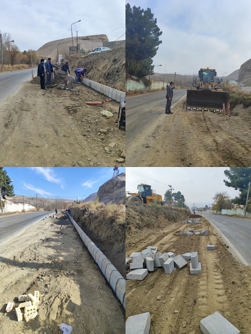 جدول گذاری و ساماندهی ورودی شهر مزداوند از سمت سرخس توسط مدیریت شهری مزداوند