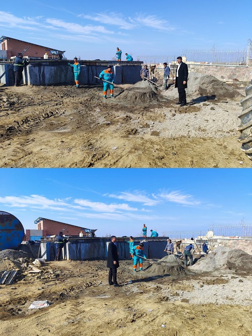 ساخت مخزن ذخیره آب آتش نشانی توسط مدیریت شهری مزداوند